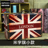 INPHIC-做舊老式創意道具國旗手提箱禮物攝影木盒復古收納箱婚紗英倫-米字旗小款